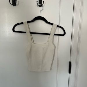 White square neck tank
